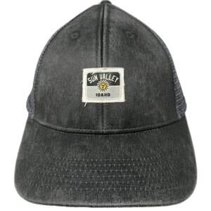 Ahead Baseball Cap Gray One Size Sun Valley Idaho Corduroy Mesh Slideback Hat